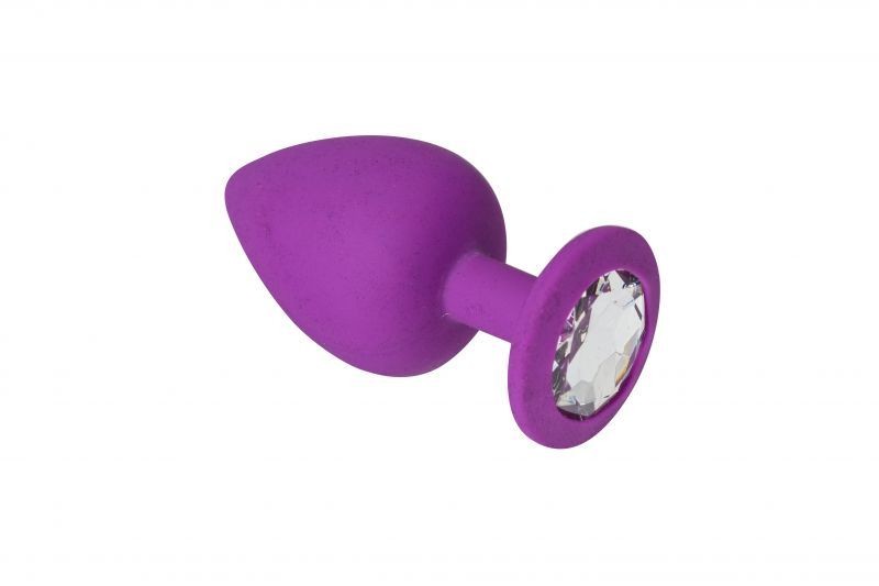 Анальная пробка Small, Purple Silicone Diamond, M - зображення 1
