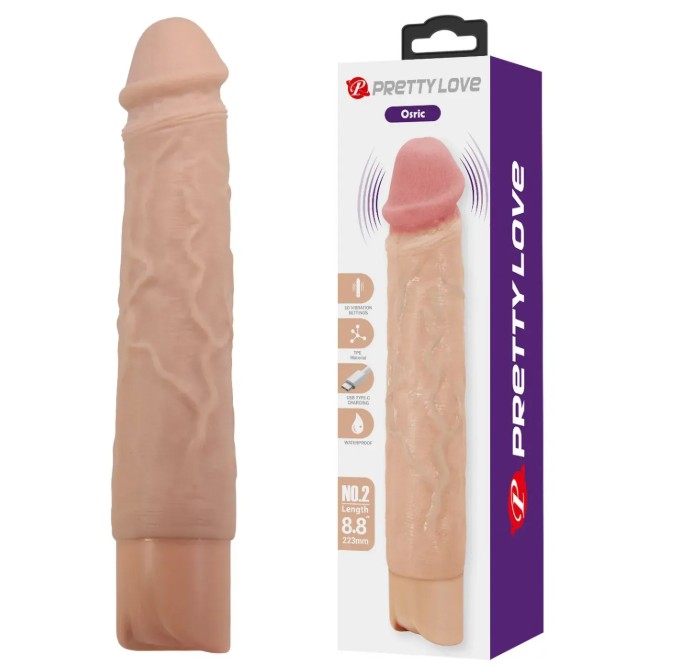 Перезаряжаемый вибратор реалистик Pretty Love - Osric Realistic Vibrating Dildo, BW-500081 - зображення 1