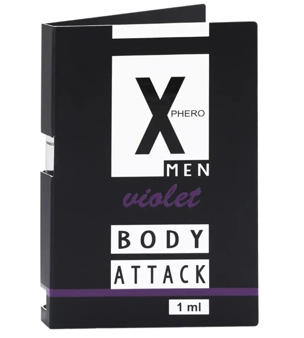 Духи с феромонами для мужчин X phero Men Violet Body Attack, 1 ml - зображення 1