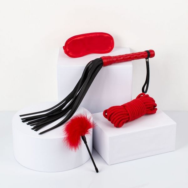 Набор Passion BDSM Leather Set, Red - зображення 1