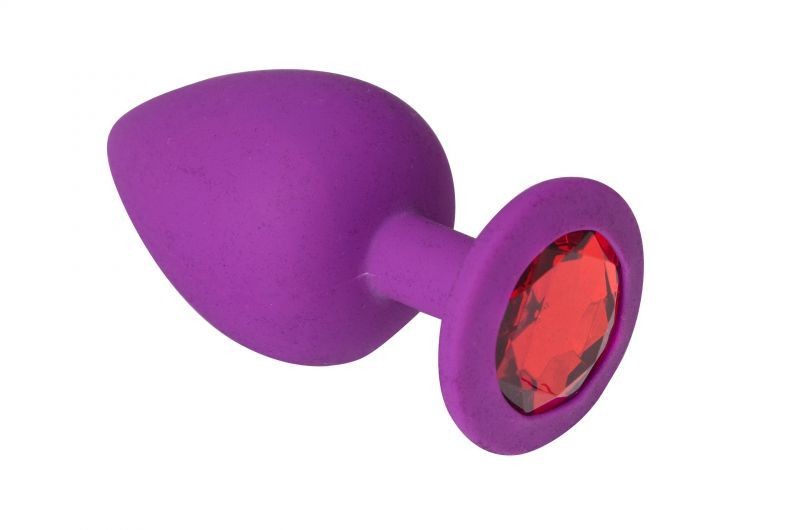 Малая силиконовая анальная пробка Purple Silicone Ruby, M - зображення 1