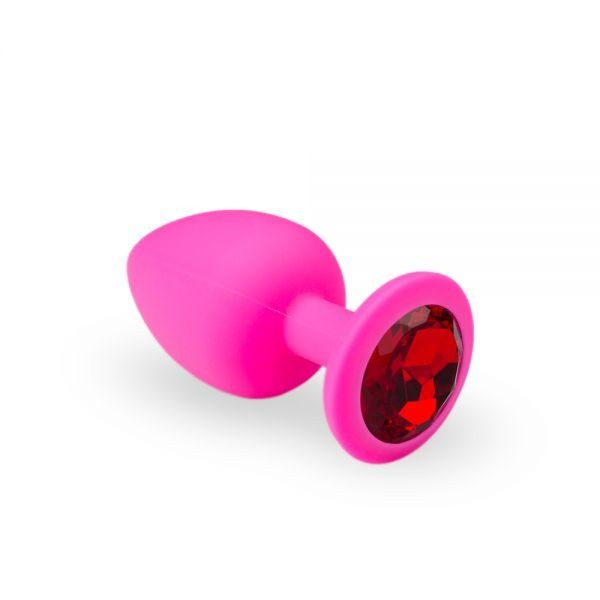Анальная пробка, Pink Silicone Ruby, L - зображення 1