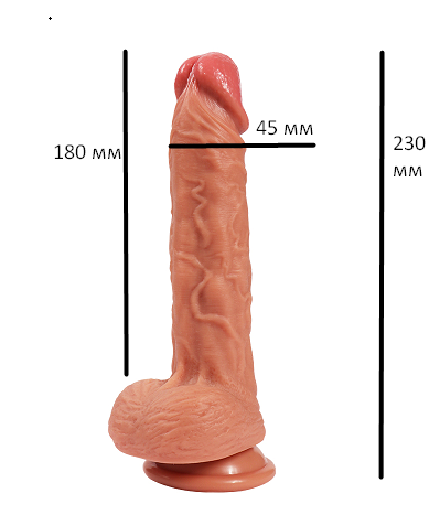 Фаллоимитатор "Dilan penis", мулат - зображення 1