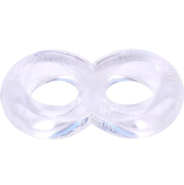 Эрекционное кольцо Duo Cock 8 Ball Ring, Clear - зображення 1