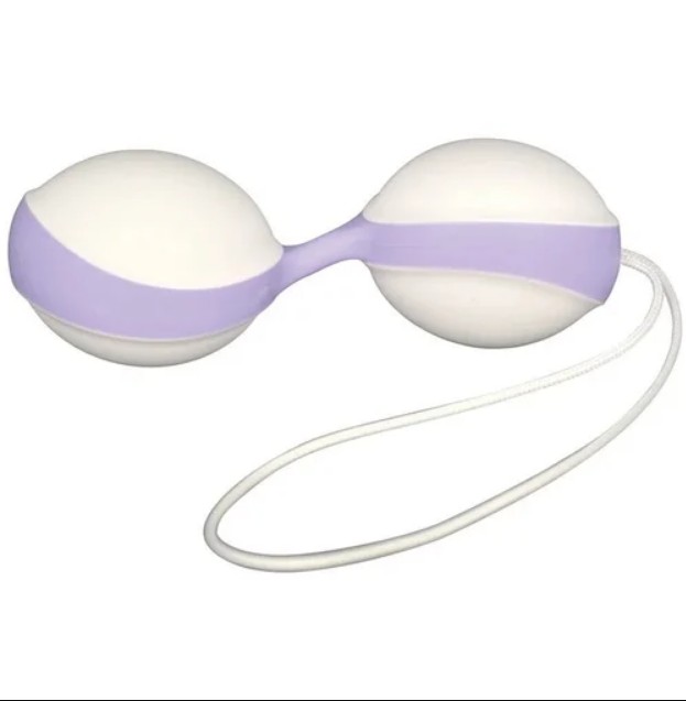 Вагинальные шарики Amor Gym Balls white-lilac - зображення 1
