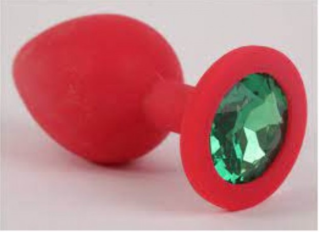 Анальная пробка, Red Silicone, Emerald S - зображення 1