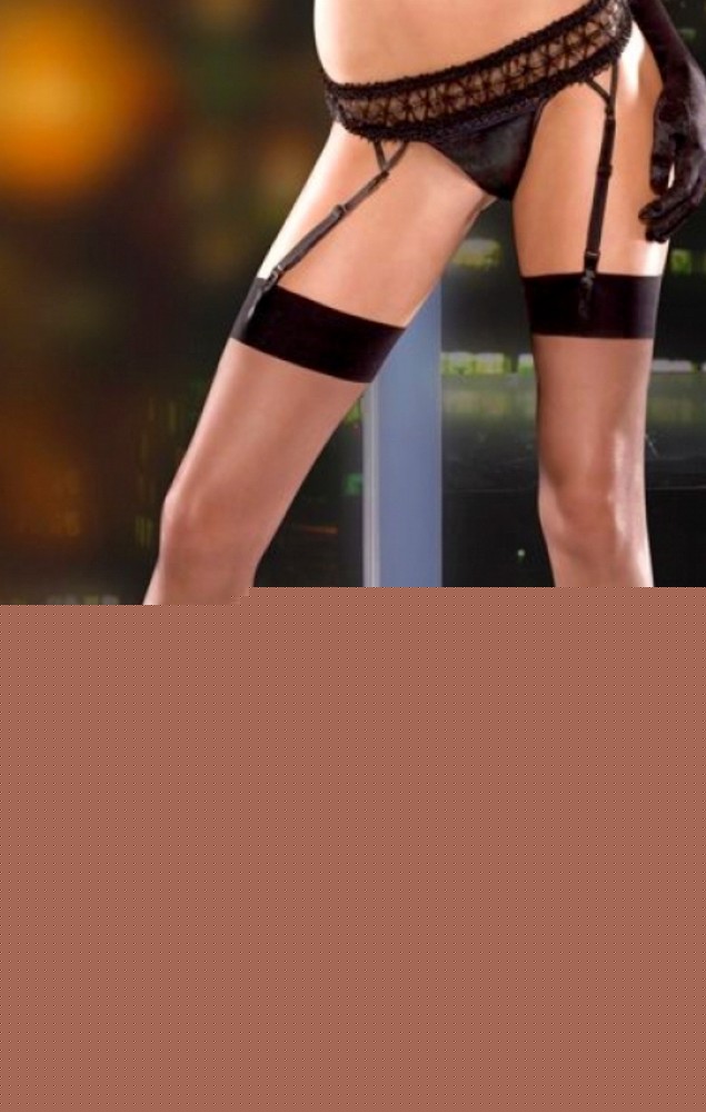Сексуальные чулки под пояс Sexlegs цвет черный - зображення 1