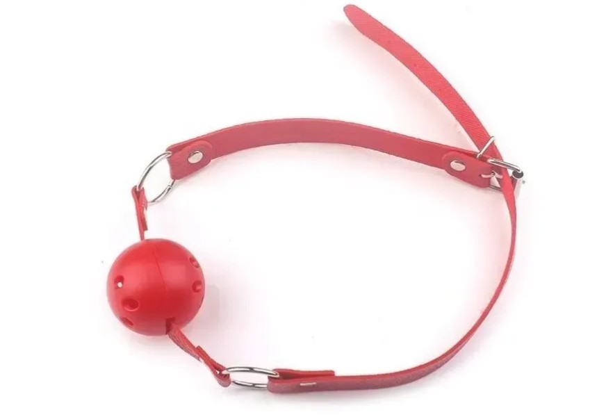 Кляп шар Classic plastic Red, SKN-KK07 - зображення 1