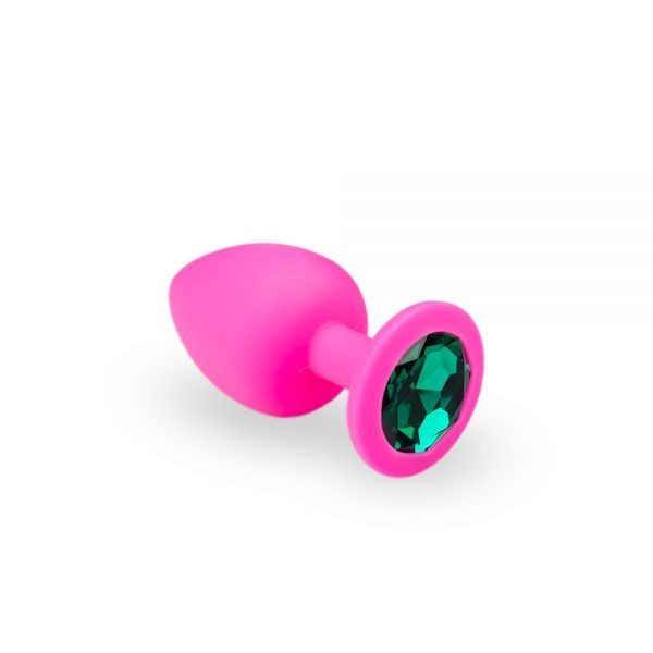 Средняя розовая анальная пробка Pink Silicone Emerald, M - зображення 1