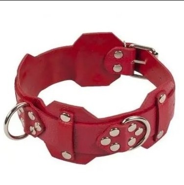 Ошейник VIP Leather Collar, RED кожа - зображення 1