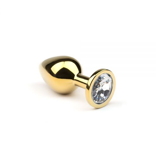 Анальная пробка со стразом, Gold Diamond, M - зображення 1