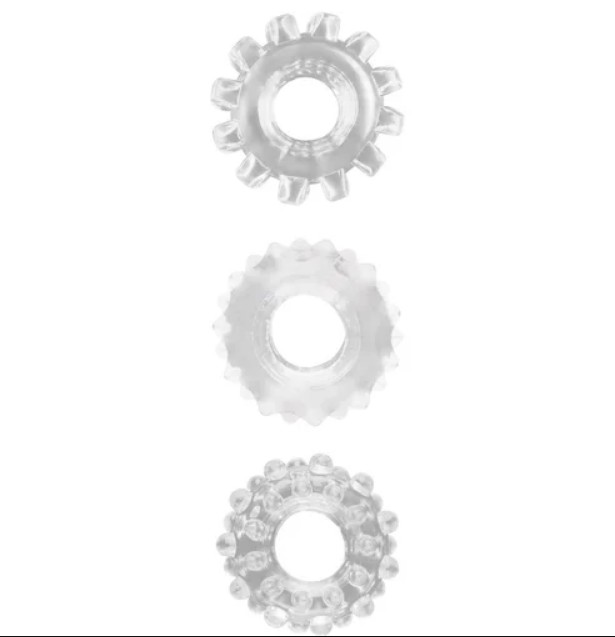 Набор эрекционных колец Gear Up Rings, Clear - зображення 1