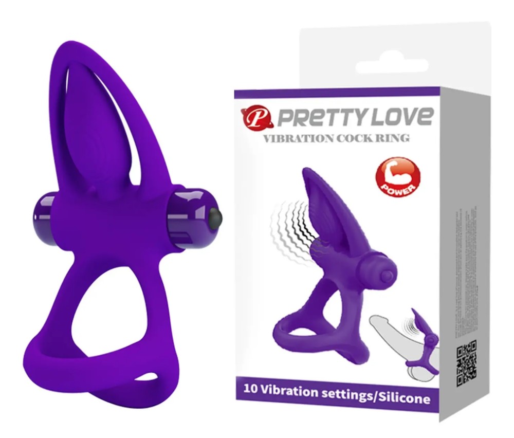 Эрекционное вибро кольцо Pretty Love - Vibration Cock Ring, 10 vibration functions - зображення 1
