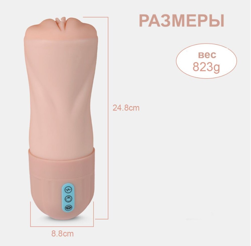 Мастурбатор реалистичный с вибрацией и вакуумной стимуляцией в виде вагины, Beate 1.0 vagina телесный - зображення 1