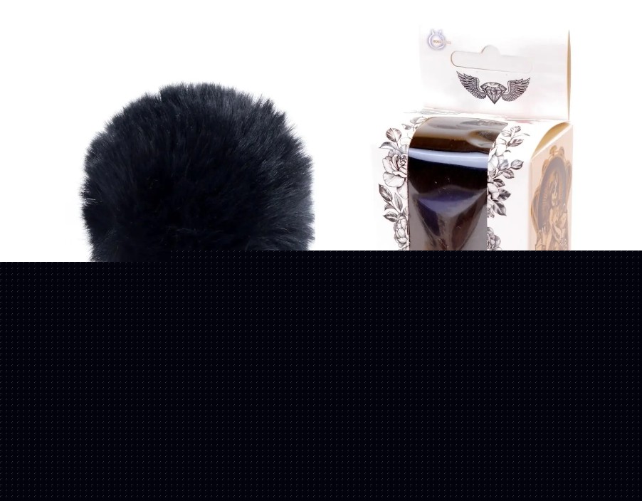 Анальная пробка ( размер S ) с хвостом Boss Series - Silicon PLUG Bunny Tail Black - зображення 1