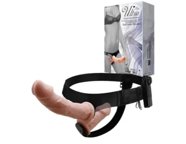 Страпон с вибрацией с 2-мя вибромоторами ULTRA PASSIONATE HARNESS STRAP-ON, BW-022060 - зображення 1