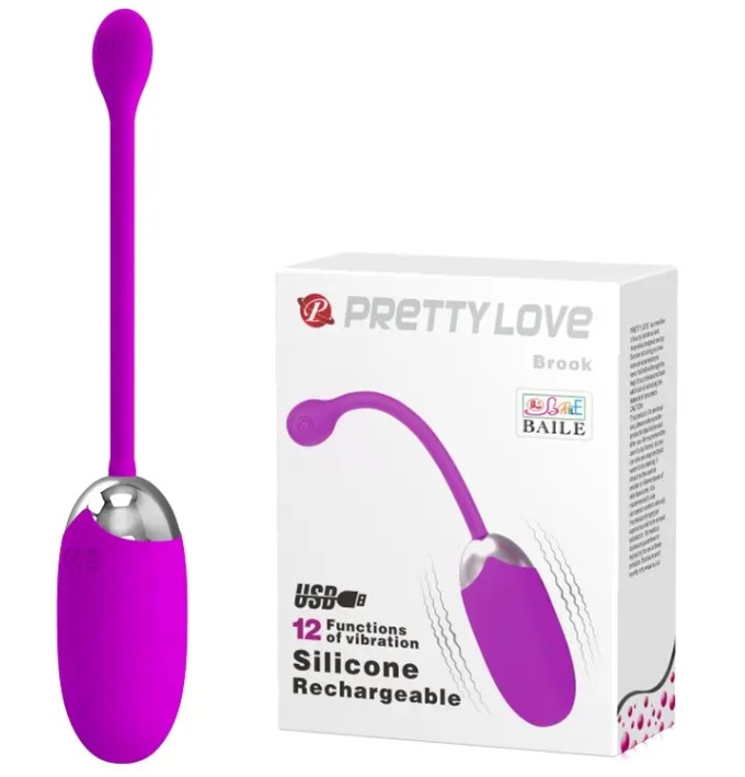 Перезаряжаемое виброяйцо PRETTY LOVE «BROOK» 12 режимов вибрации - зображення 1