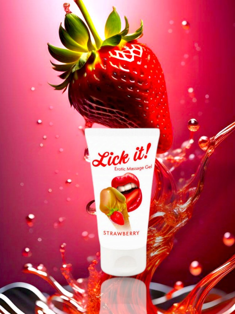 Оральная смазка Lick It! Strawberry 50 мл (веганская) - зображення 1