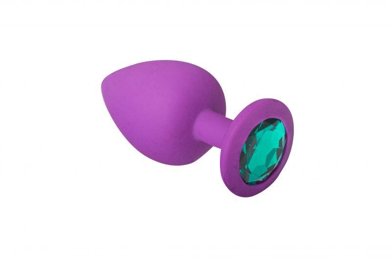 Анальная пробка силиконовая Purple Silicone Emerald, S - зображення 1