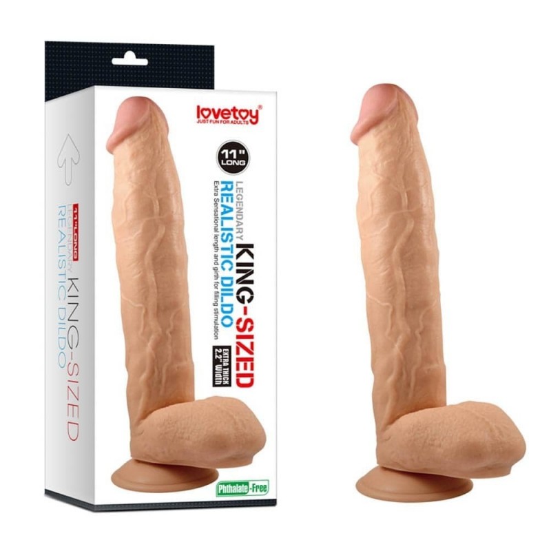 Королевский фаллоимитатор Legendary King Sized Realistic Dildo 11 телесный - зображення 1