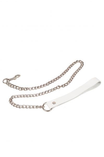 Поводок Leather Leash, White - зображення 1