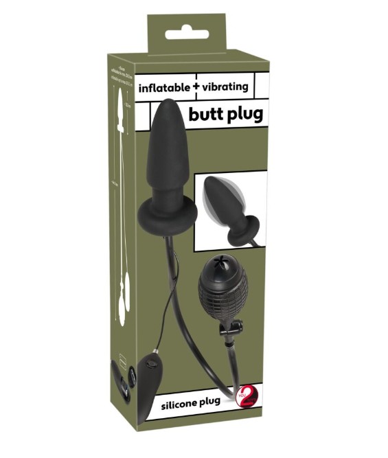 Анальная вибропробка Inflatable Vibrating Butt Plug - зображення 1