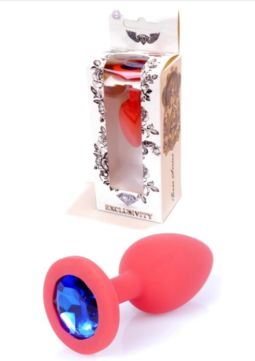 Силиконовая анальная пробка Boss Series - Jewellery Red Silicon PLUG Small Blue S - зображення 1