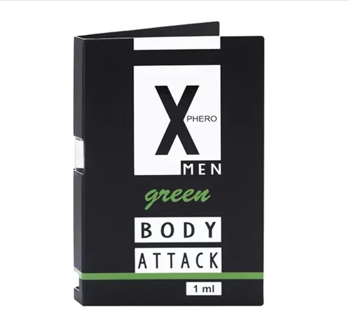 Духи с феромонами для мужчин X phero Men Green Body Attack, 1 ml - зображення 1