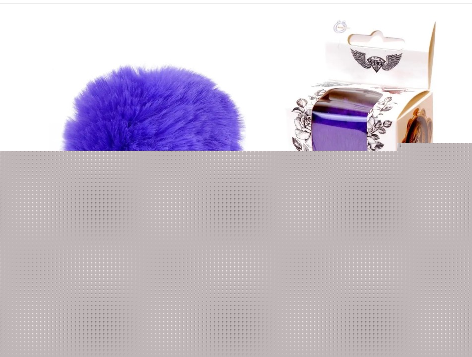 Анальная пробка ( размер S ) с хвостом Boss Series - Silicon PLUG Bunny Tail Purple - зображення 1