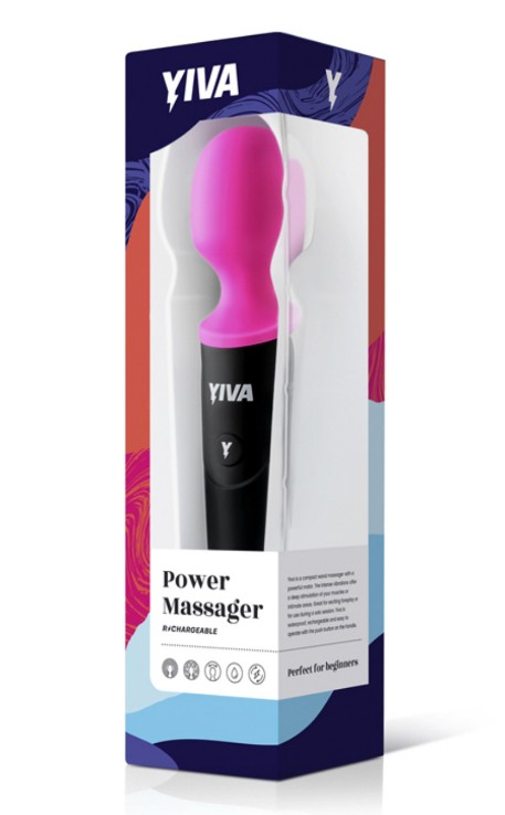Вибромассажер - Yiva Power Massager черно-розовый - зображення 1