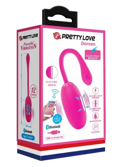Виброяйцо с электростимуляцией, управляемое смартфоном Pretty Love - Doreen - зображення 1