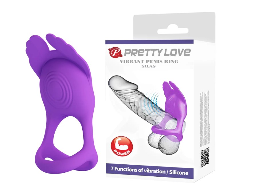 Эрекционное кольцо Pretty Love - Vibration Penis Ring SILAS Purple - зображення 1