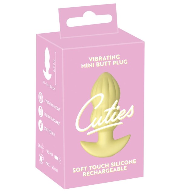 Анальная пробка с вибрацией Vibrating Mini Butt Plug Yellow - зображення 1