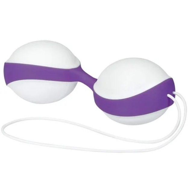 Вагинальные шарики Amor Gym Balls white-dark purple - зображення 1