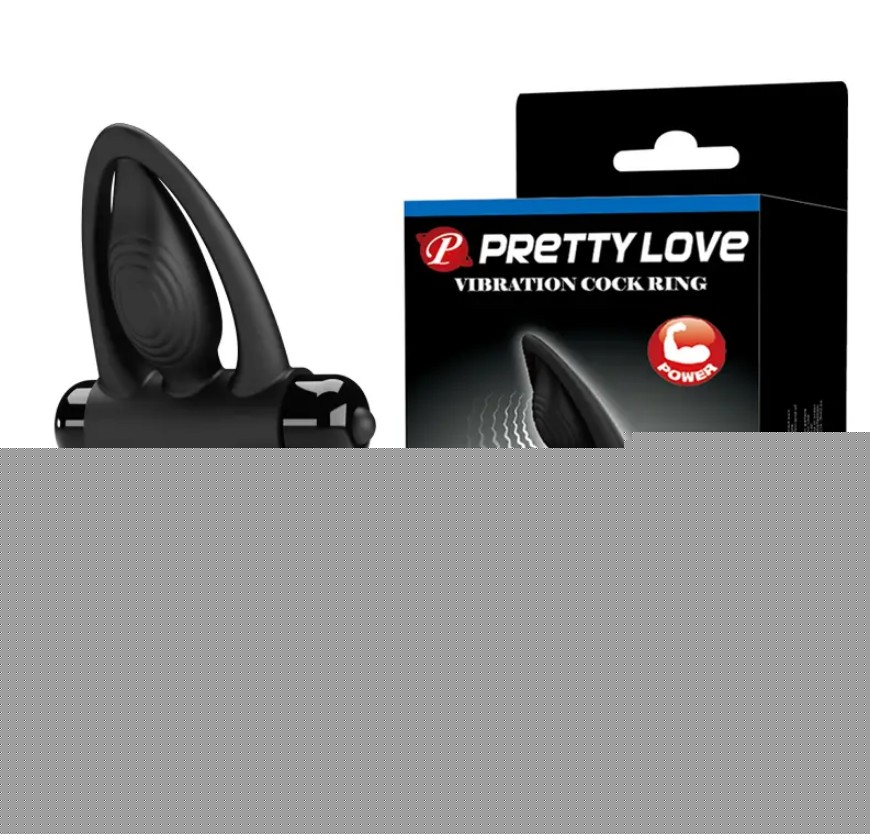 Эрекционное вибро кольцо Pretty Love - Vibration Cock Ring, 10 vibration functions Black - зображення 1