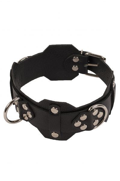 Ошейник VIP Leather Collar, Black кожа - зображення 1