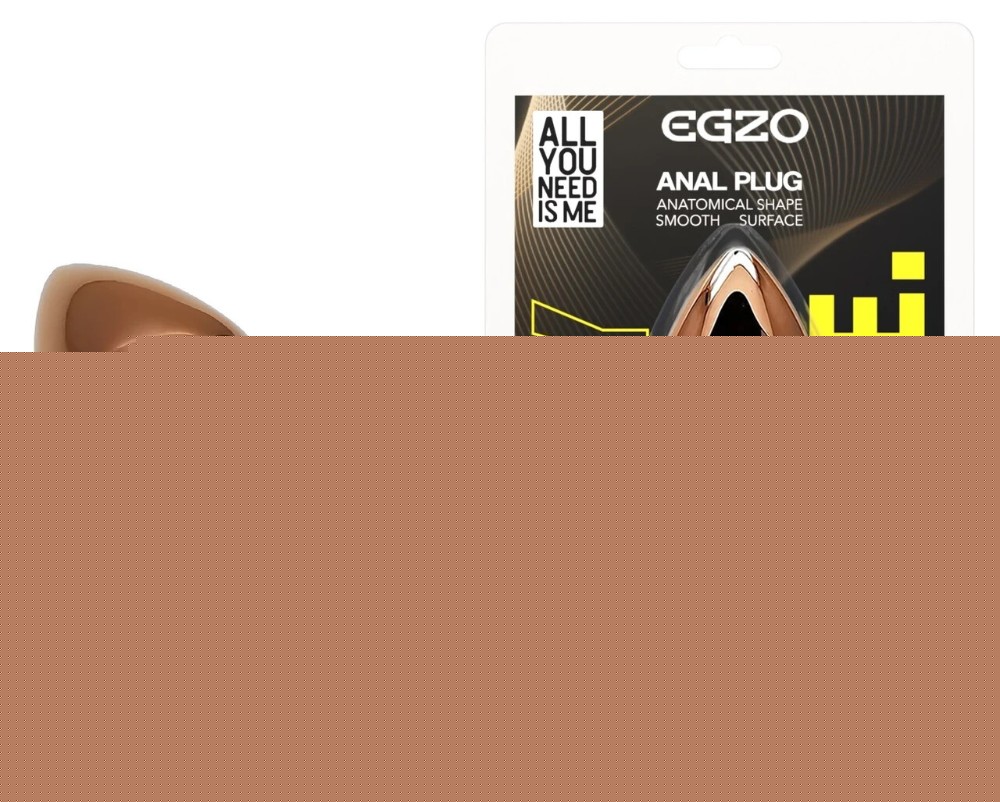 Анальная пробка EGZO Dark Gold Heart Plug S, стальная с кристаллом, 7,1 см - зображення 1