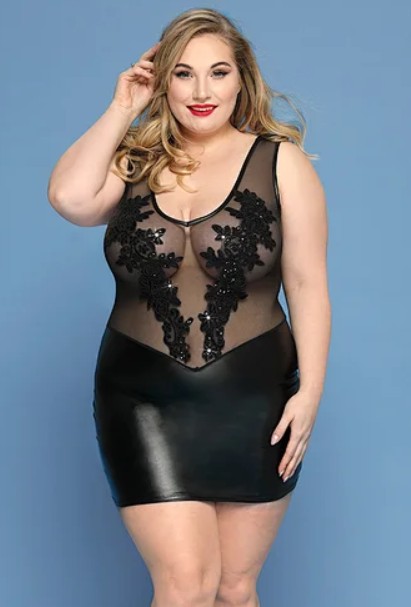 Платье с полупрозрачным верхом и вышивкой XL/XXL - зображення 1
