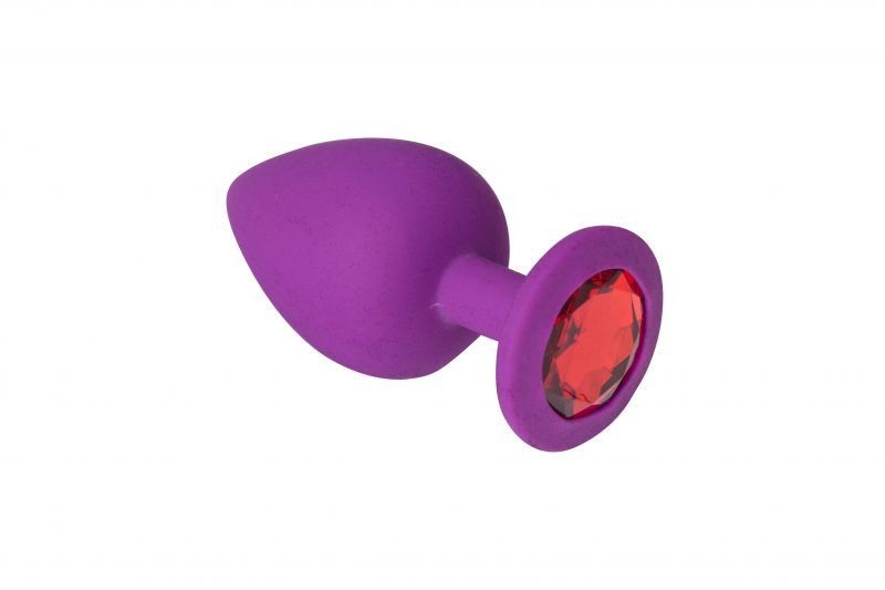 Малая силиконовая анальная пробка Purple Silicone Ruby, S - зображення 1