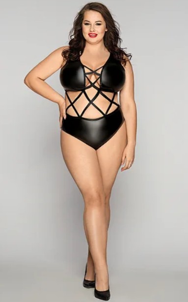 Эротик боди БДСМ с переплетами спереди XL/XXL - зображення 1