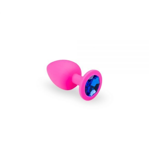 Анальная пробка с кристаллом, Pink Silicone Sapphire, S - зображення 1