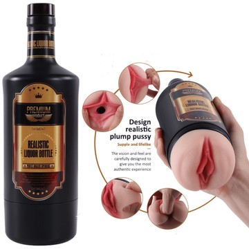 Мастурбато- вагина бутылка "Vagina Realistic Wine Bottle" без вибрации телесный - зображення 1