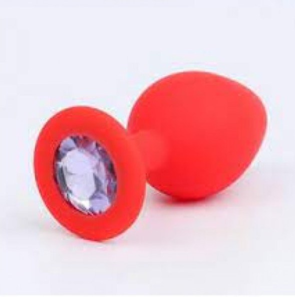 Анальная пробка, Red Silicone, Dimond M - зображення 1