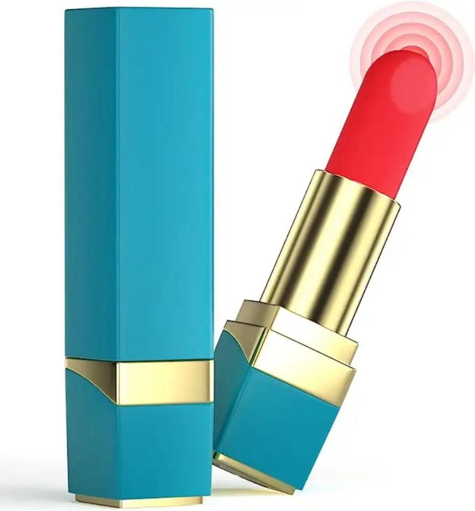 Вибратор для клитора помада "Lipstick", голубой, 10 режимов вибрации - зображення 1