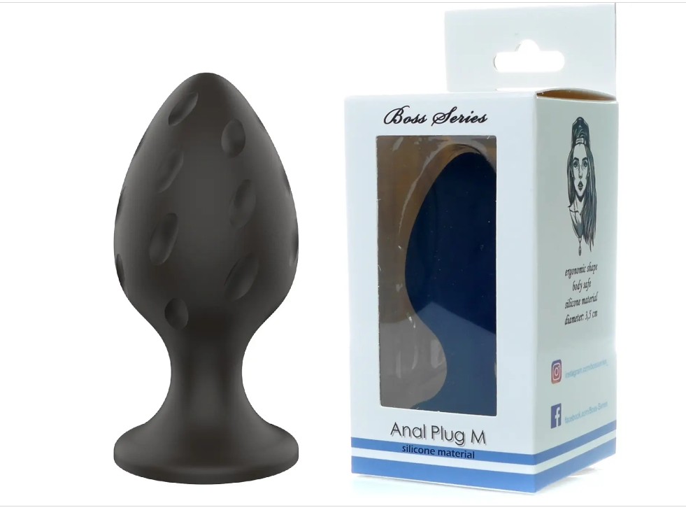 Анальний силиконовый плаг Boss Series - Silicone Anal Plug M 3,5 cm - зображення 1