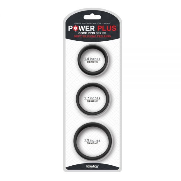Набор из 3 шт эрекционных колец LoveToy Power Plus Cock Ring Series - зображення 1
