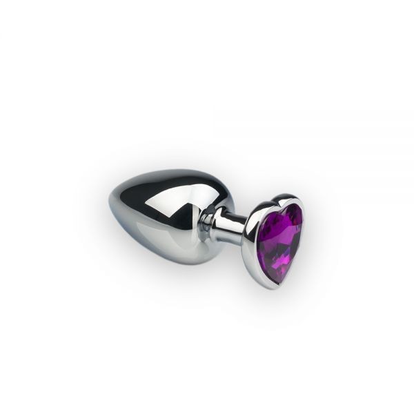 Анальная пробка, Silver Heart Amethyst, M - зображення 1