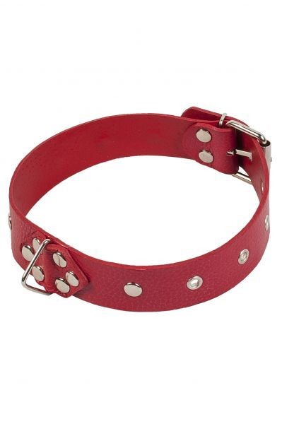 Ошейник Leather Restraints Collar, Red кожа - зображення 1