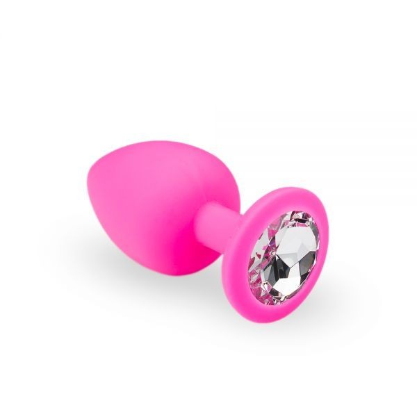 Анальная пробка, Pink Silicone Diamond, L - зображення 1