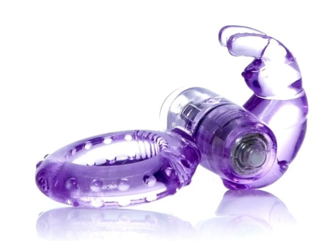 Эрекционное вибро кольцо BOSS Rabbit Vibro Cock Ring Purple - зображення 1